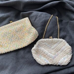 Vintage 2 Purses Clutch Beaded Designs